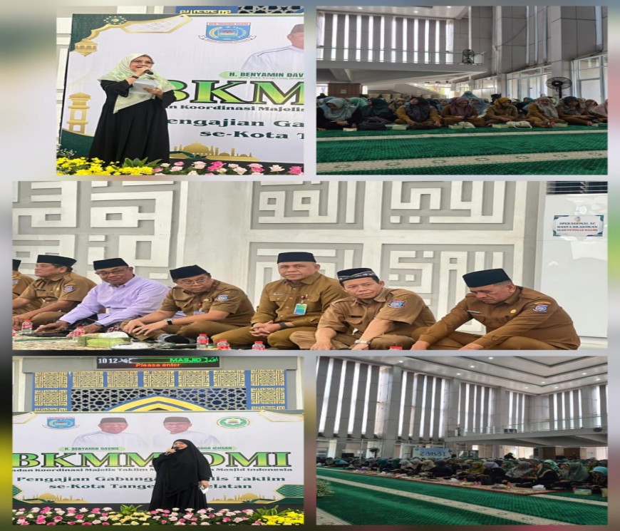 Pengajian Gabungan Majlis Taklim Se Kota Tangerang Selatan yang diselenggarakan Badan Koordinasi Majlis Taklim Masjid Dewan Masjid Indonesia BKMM-DMI Kota Tangerang Selatan